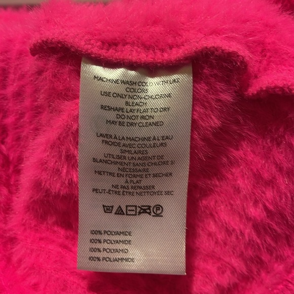 Anthropologie neon pink fuzzy sweater - Picture 4 of 6